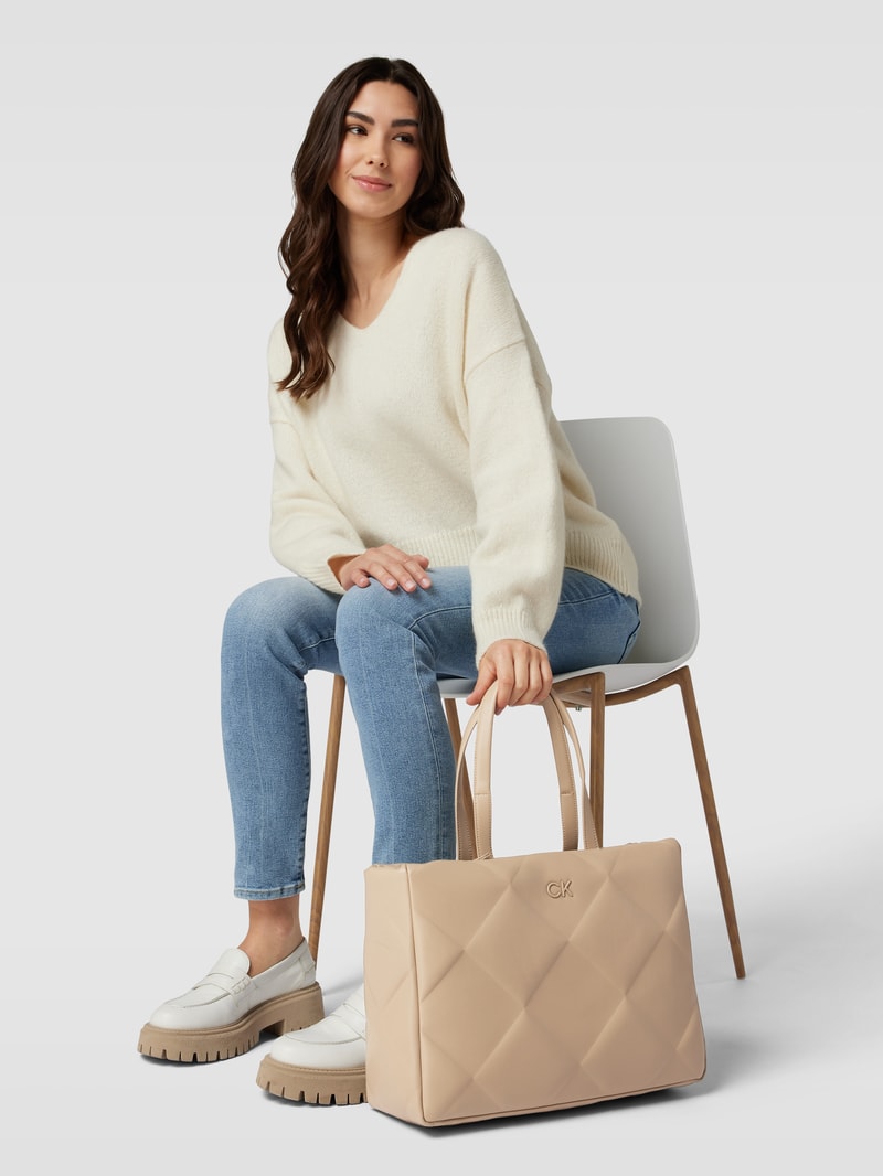 Tote Bag mit Strukturmuster Modell 'QUILT' in beige