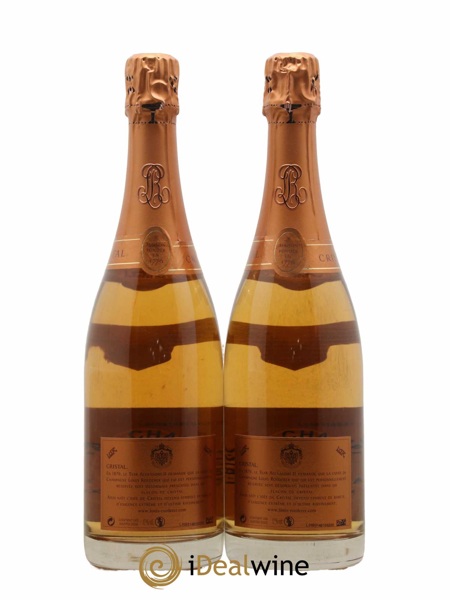 Cristal Louis Roederer Brut  2004 - Lot de 2 Bouteilles
