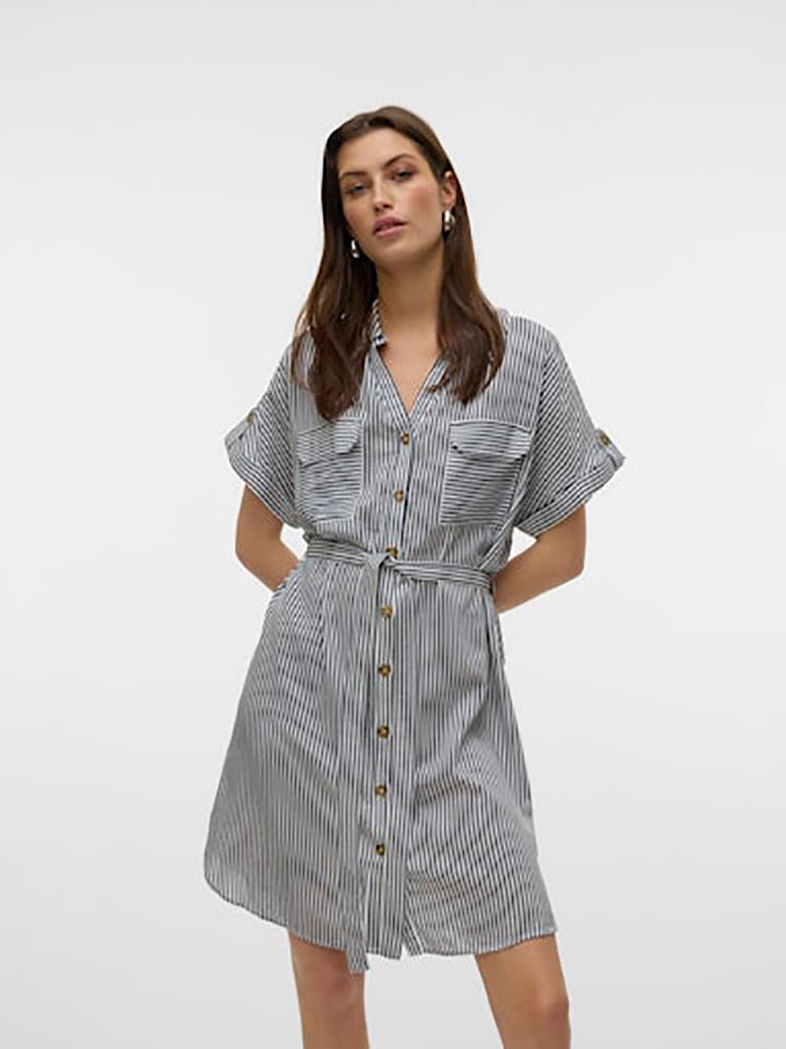Vero Moda Kleid in Schwarz/ Weiß günstig kaufen