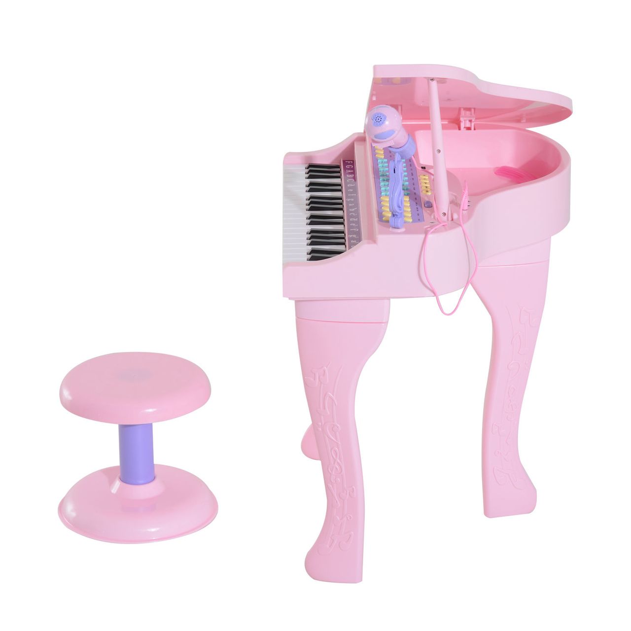 HOMCOM Kinder Klavier Mini-Klavier Piano Keyboard Musikinstrument MP3 mit Hocker