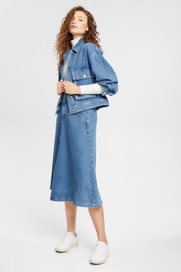 Jeansjacke mit Puffärmeln