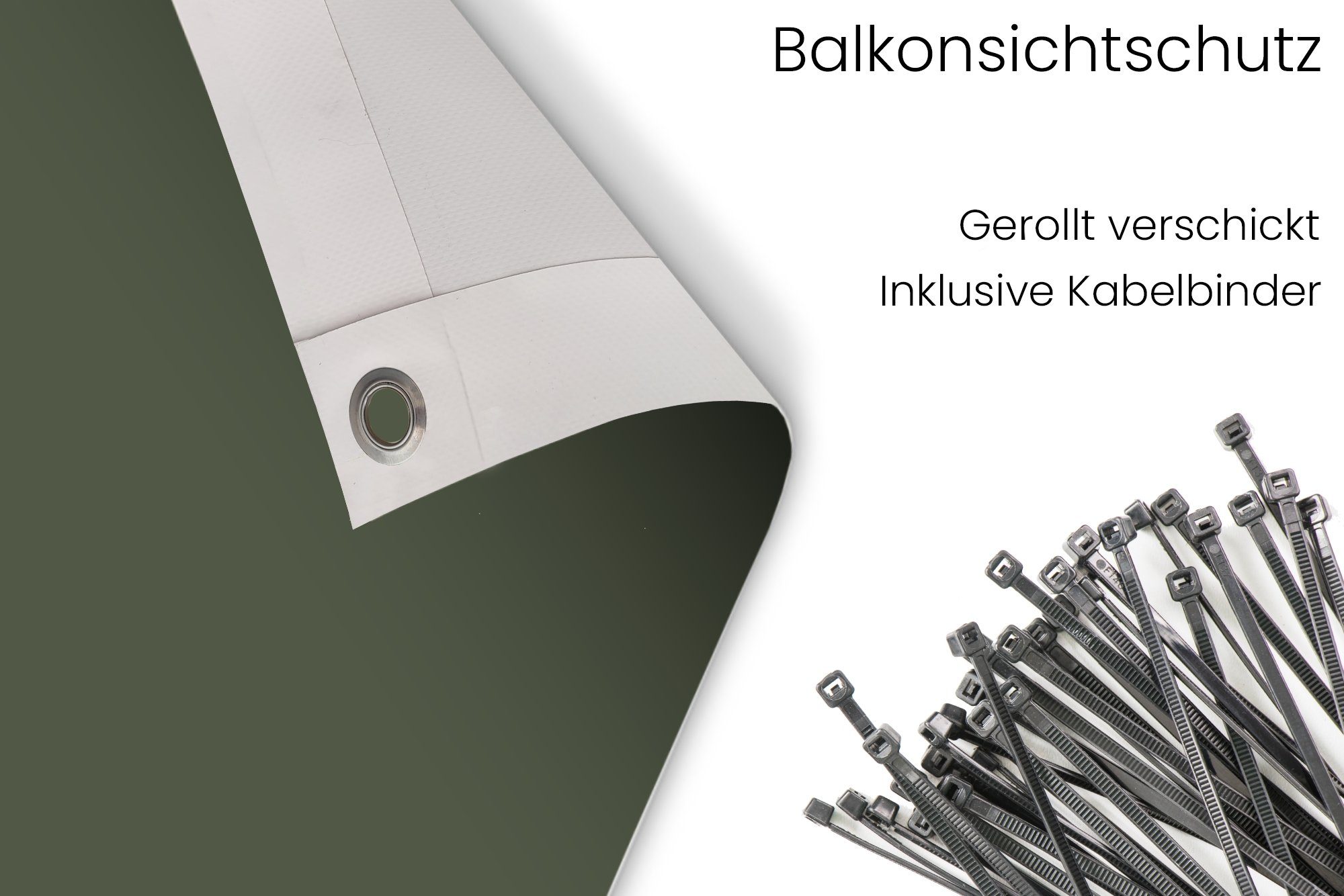 MuchoWow Balkonsichtschutz Grün - Einfarbig - Olivgrün (1-St) Balkonbanner, Sichtschutz für den Balkon, Robustes und wetterfest