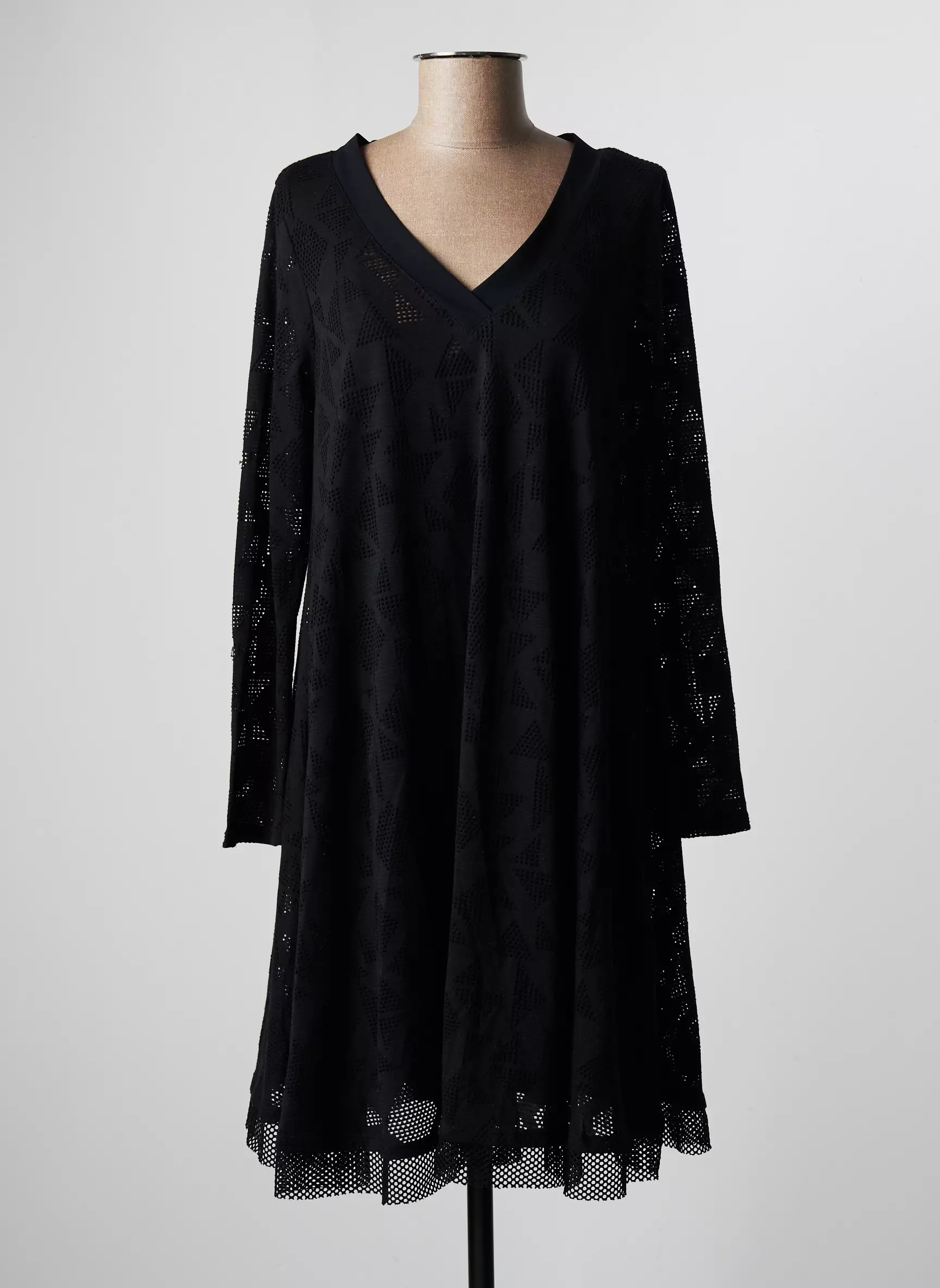 3322 Robes Mi Longues Femme couleur noir