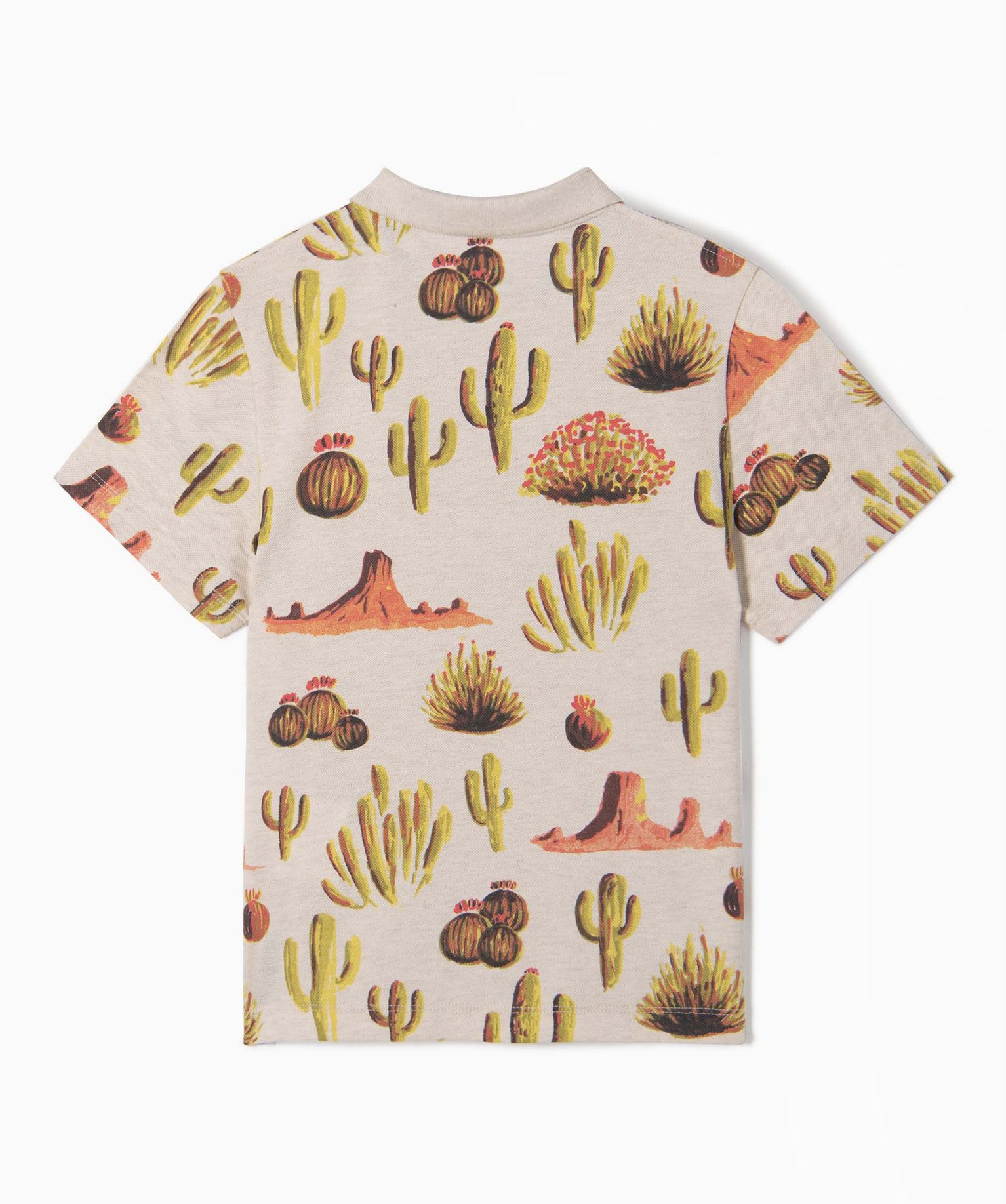 Polo Garçon à manches courtes et motifs cactus imprime | GEMO