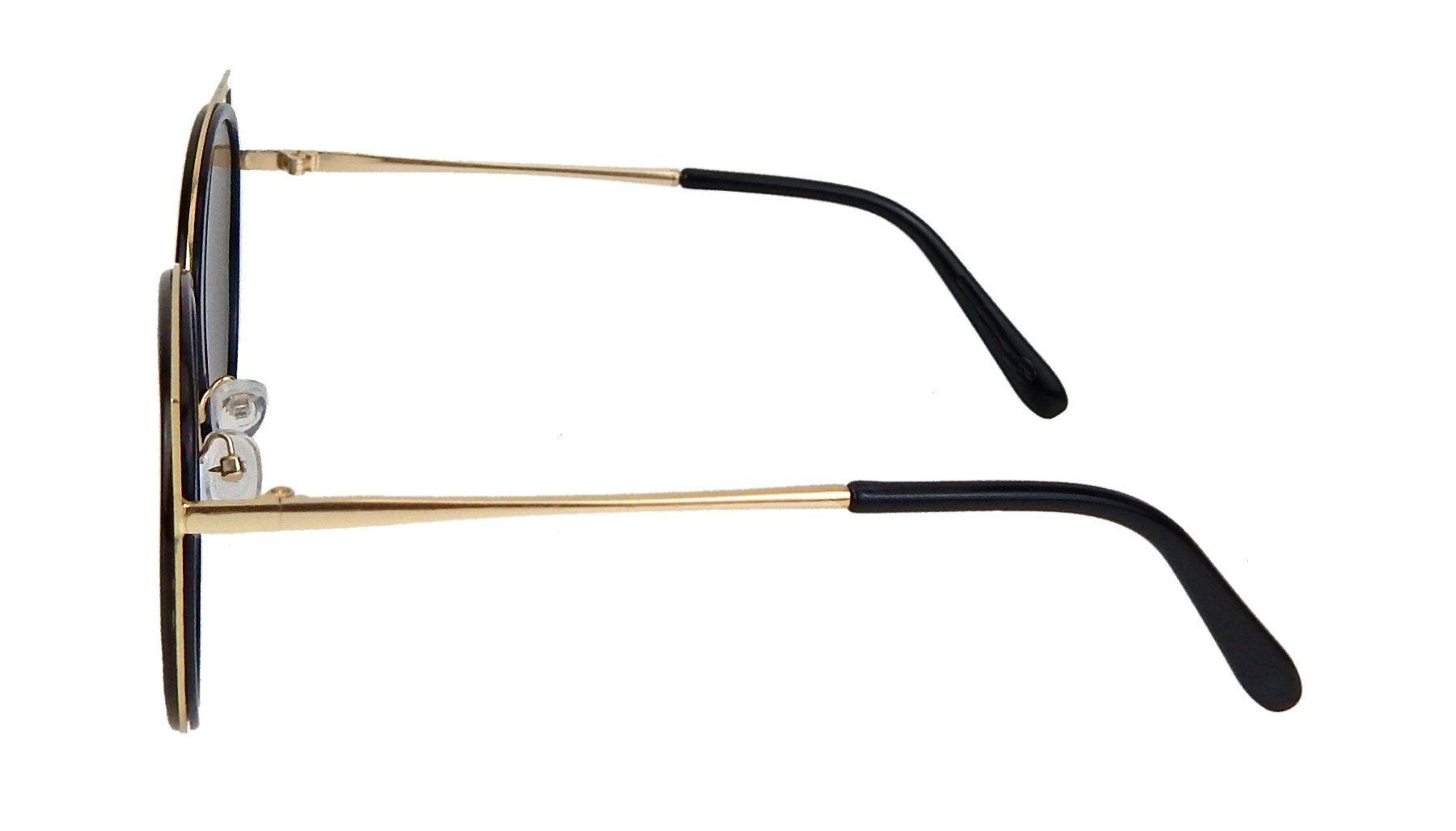 Ella Jonte Sonnenbrille rosa oder schwarz mit goldenen Bügeln transparent verspiegelt