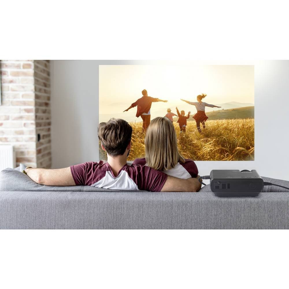 Renkforce WXGA LED Mini-Beamer Beamer (Mini Beamer, VGA Eingang, mit Fernbedienung)