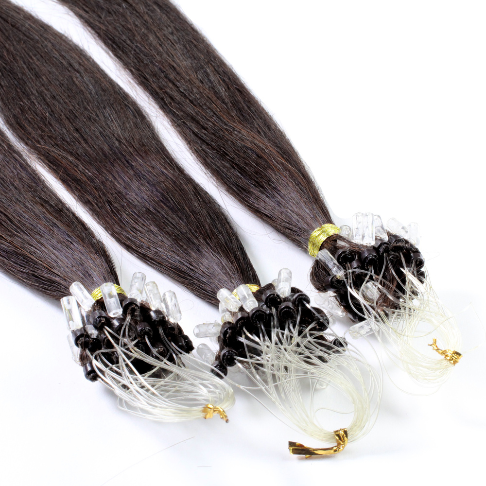 hair2heart Extensions à froid cheveux naturels #2 Marron foncé 1g extensions