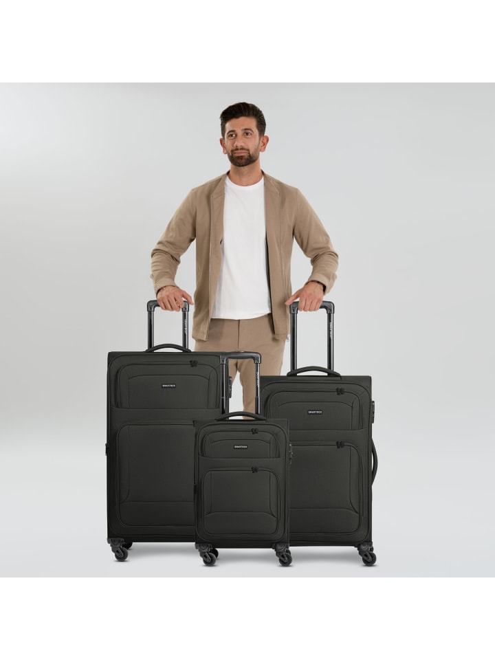 Smartbox Edition 04 4 Rollen Kofferset 3-teilig mit Dehnfalte in black günstig kaufen onesize