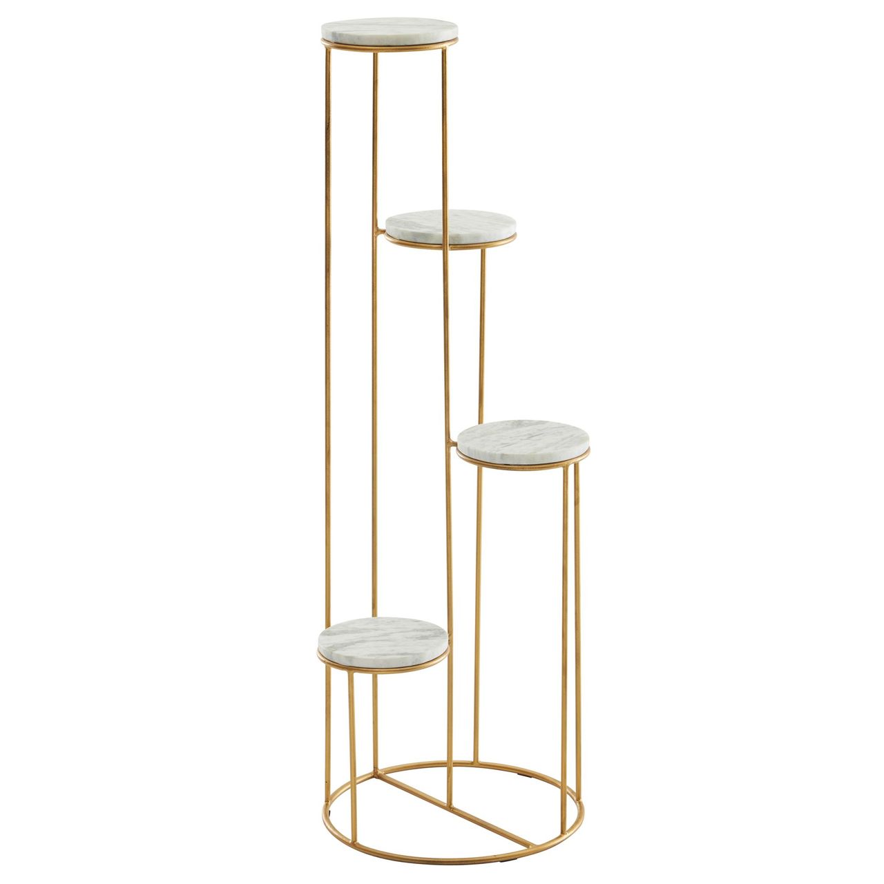 Skyport WOHNLING Blumenständer Blumensäule 36,5x107,5x36,5cm Marmor Weiß Pflanzenständer