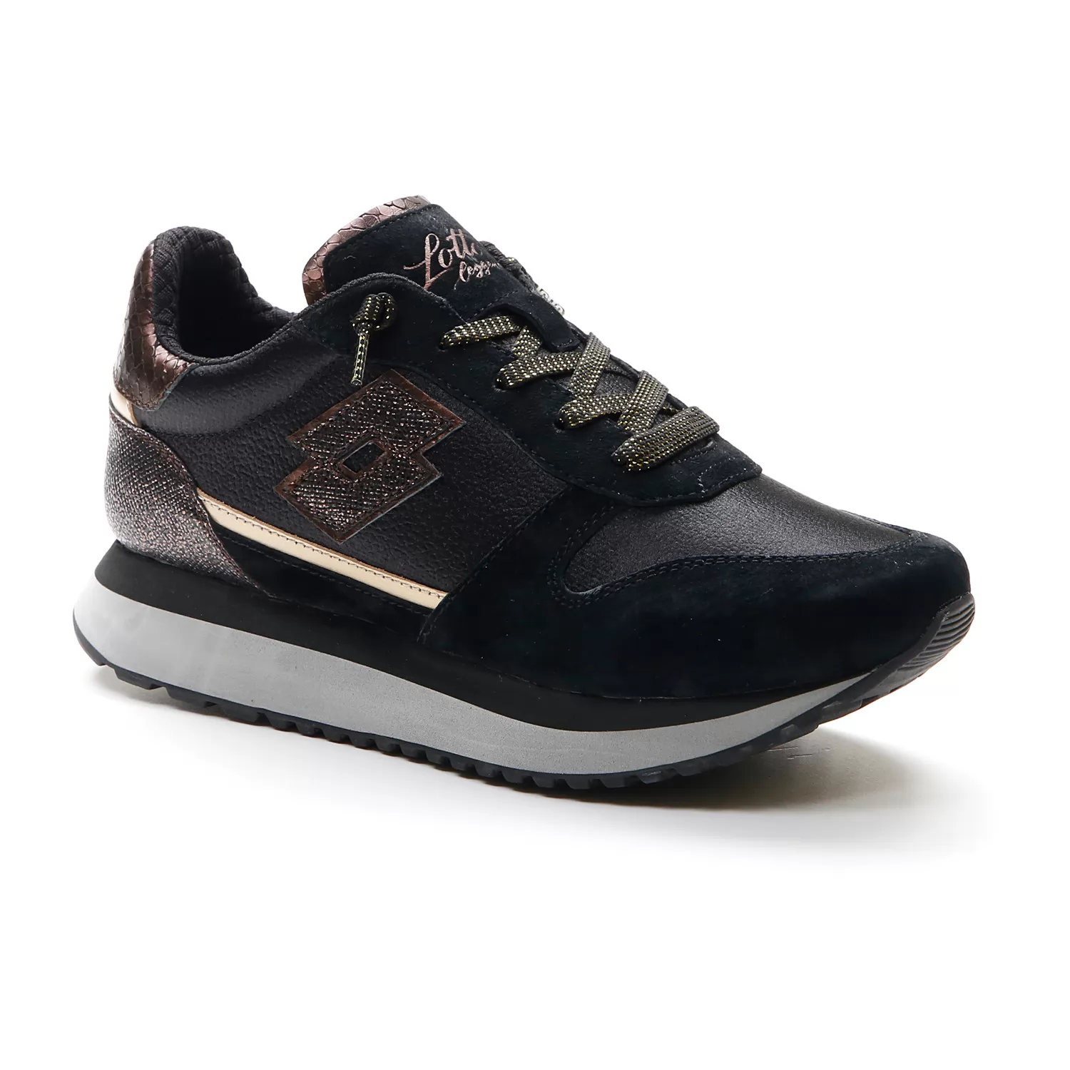 TOKYO WEDGE BRONZ W CELÉ ČERNÉ/MEDĚNÉ