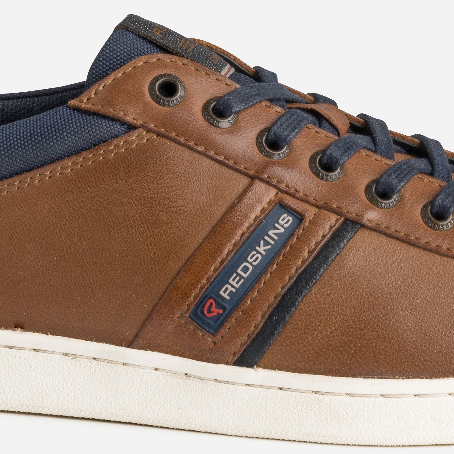 Tennis REDSKINS marron en cuir