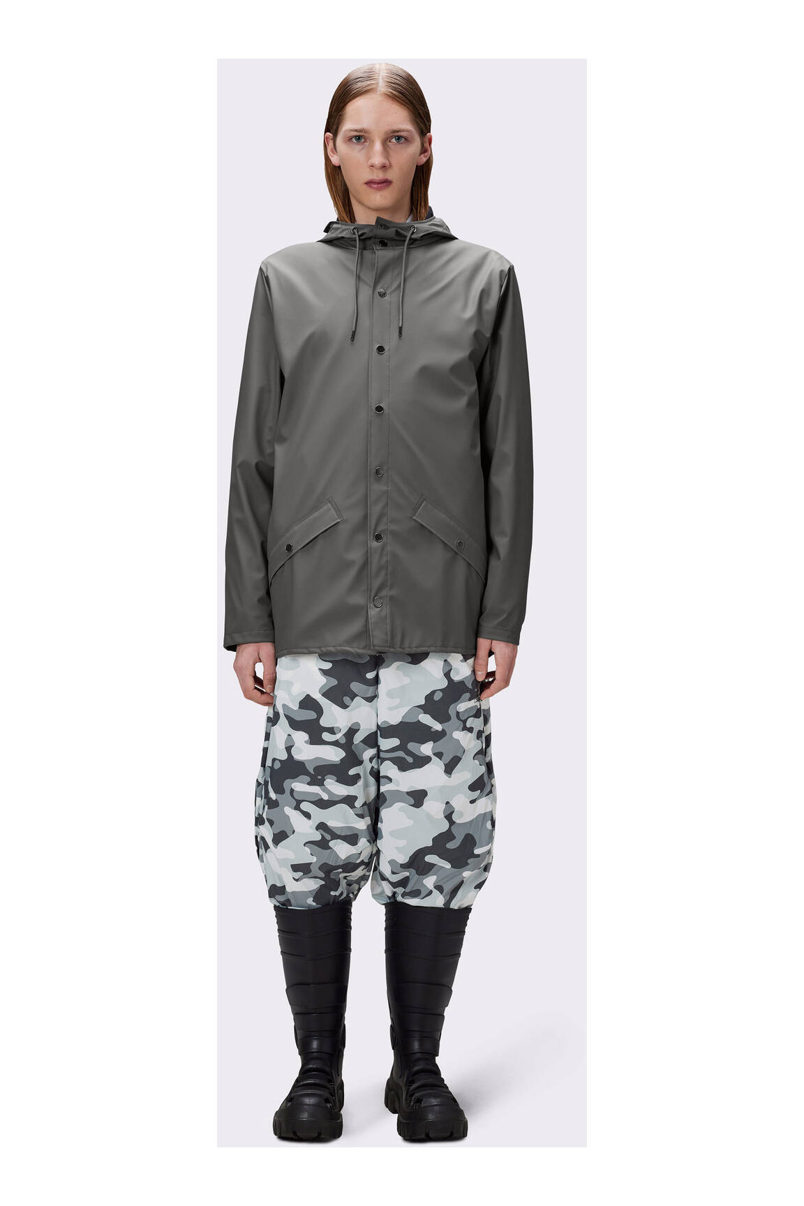 Rains Impermeables Trenchs Unisexe couleur gris