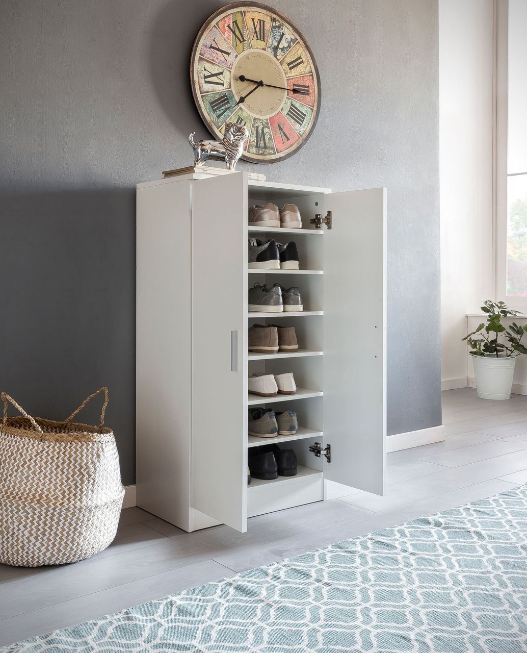 Wohnling Schuhschrank MARTIN 2 Türen Weiß