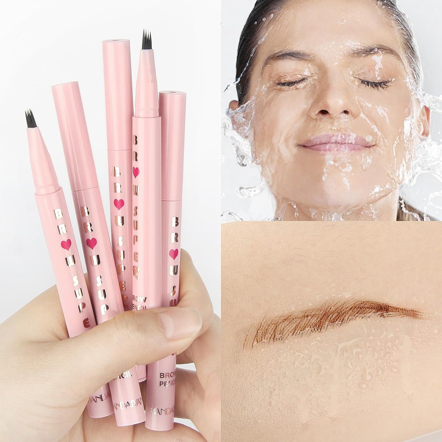 Haiaveng Augenbrauen-Stift Augenbrauenstift Wasserfest,Augenbrauenstift microblading effekt, Eyebrow Pencil mit Naturhaareffekt