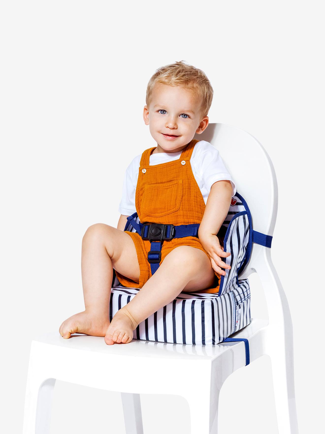 Little big friends Kinder Stuhl-Sitzerhöhung EASY UP BABYTOLOVE - dunkelblau gestreift