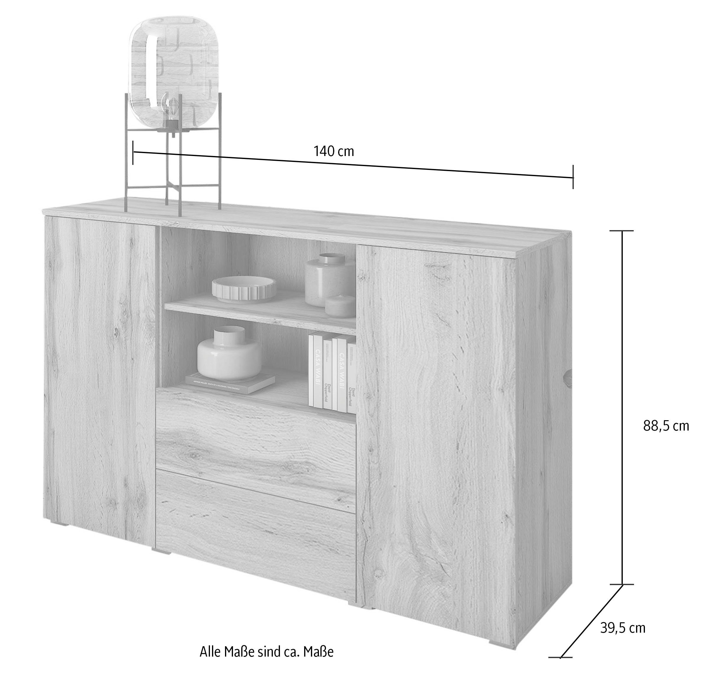 INOSIGN Sideboard Paris, Breite 140 cm