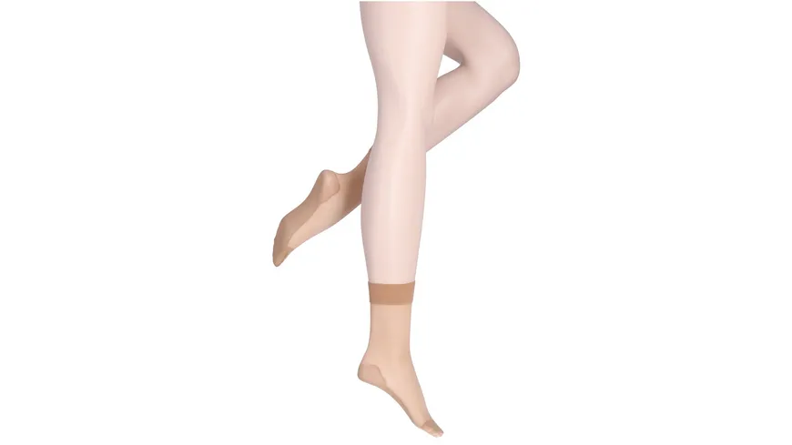 MOVE UP Damen Söckchen mit Baumwollsohle Satin Dream 20 DEN champagner