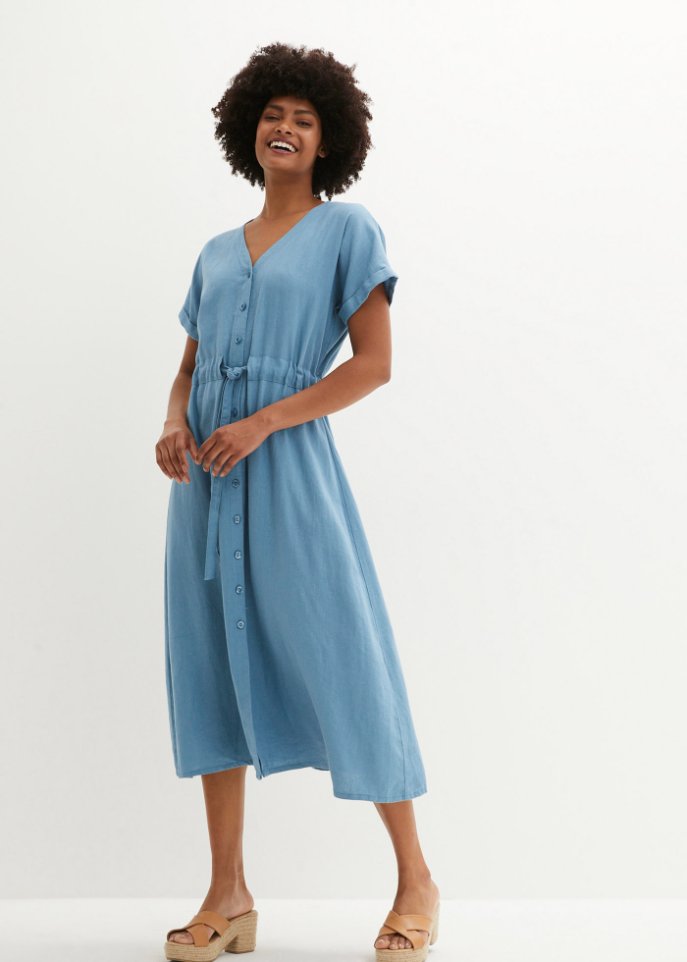 Kleid aus Leinenmischung