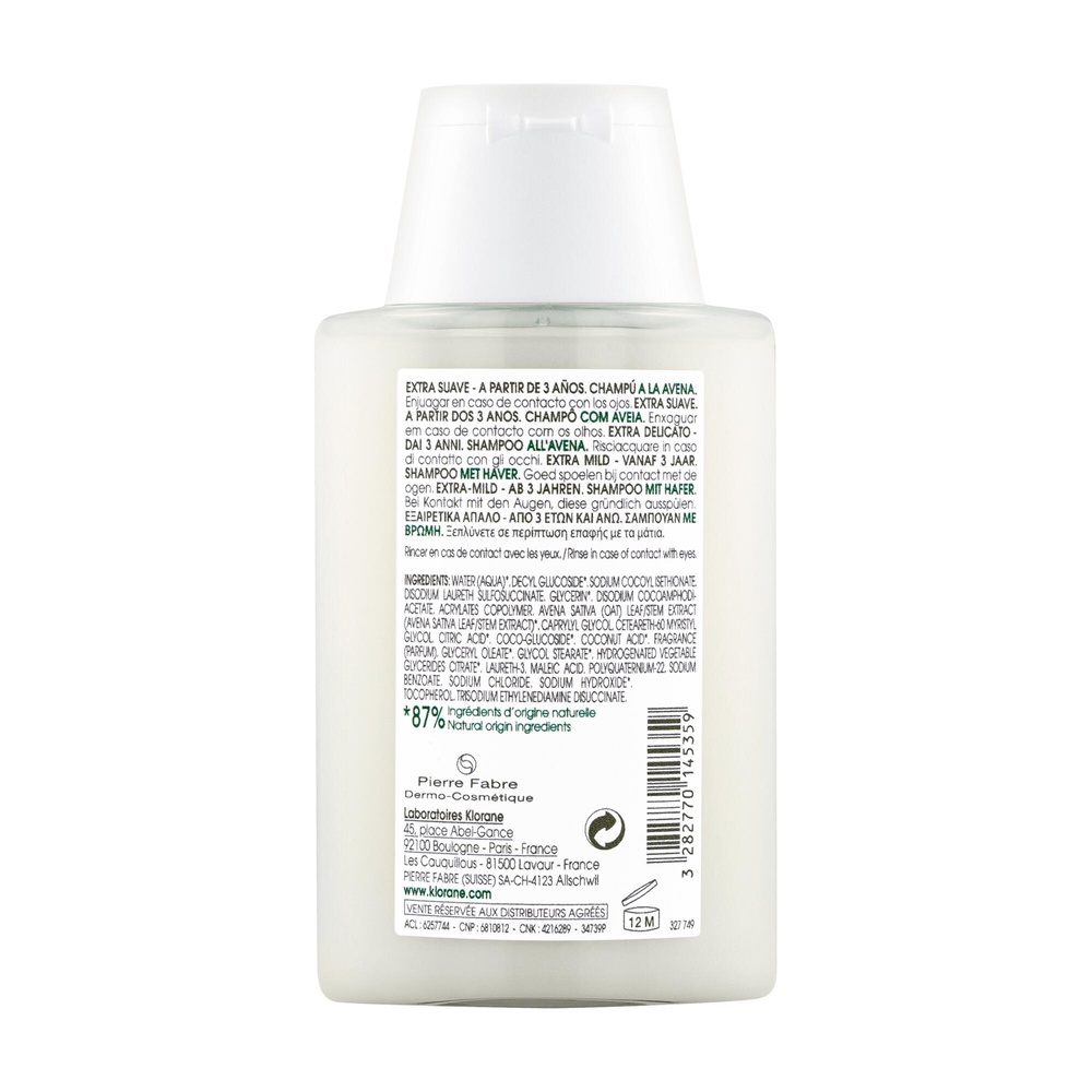 Klorane Klorane - Avoine - Shampoing Extra-douxau lait d’Avoine - Usage fréquent Shampoing