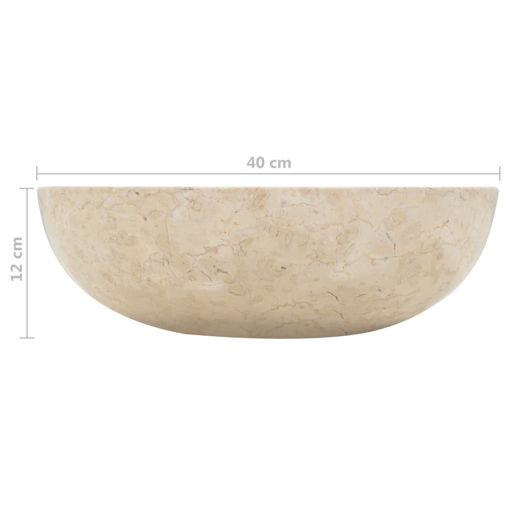 vidaXL Waschbecken Waschbecken 40x12 cm Marmor Creme