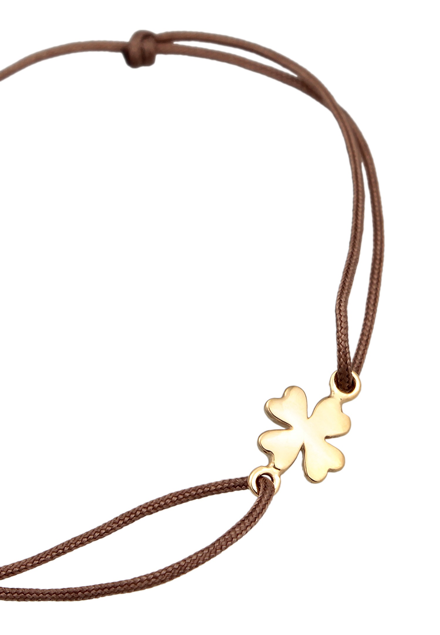 Colgante de trébol de la suerte para mujer de Elli, con nailon, en plata de ley 925 chapada en oro.
