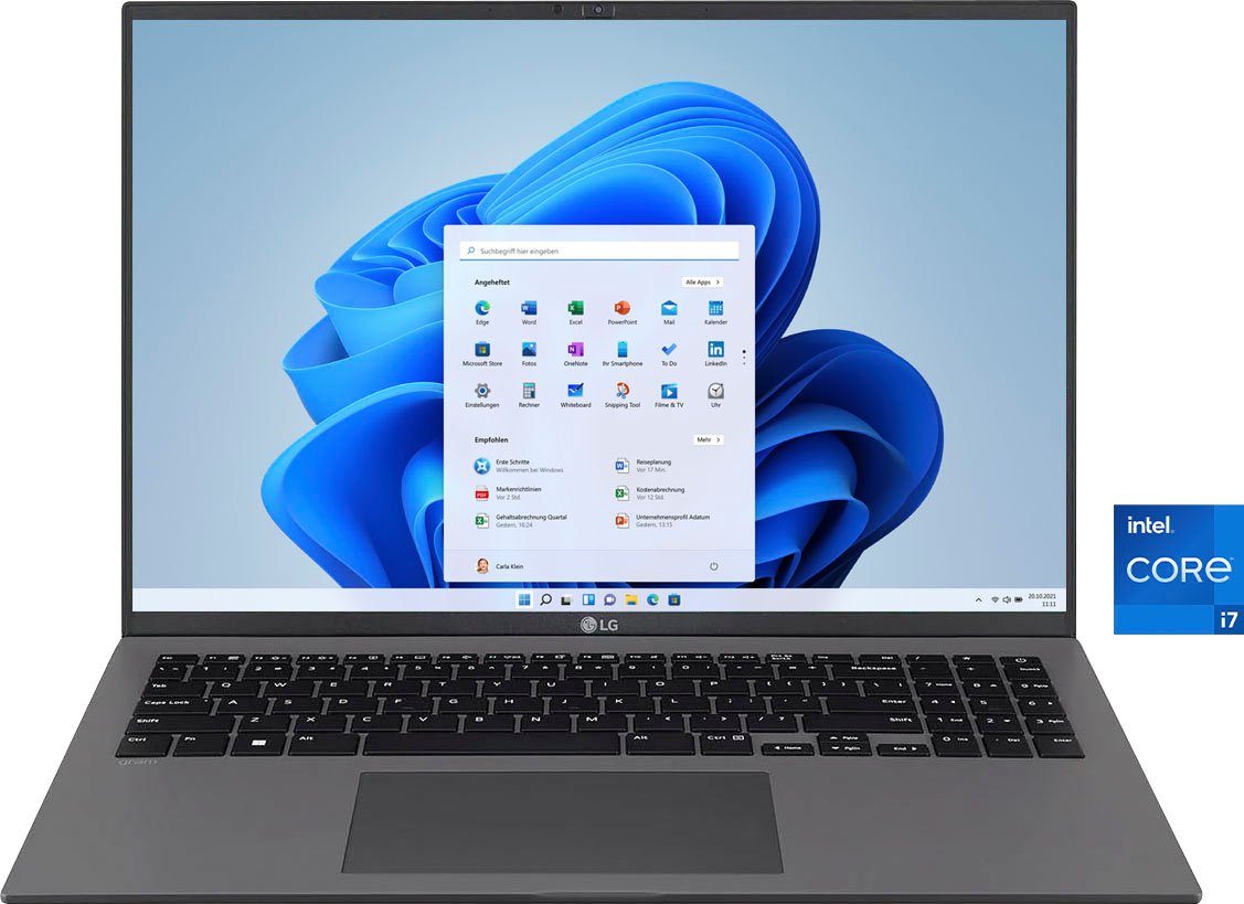 LG gram 16 Notebook (40,6 cm/16 Zoll, Intel Core i7 1260P, Iris© Xe Graphics, 512 GB SSD)