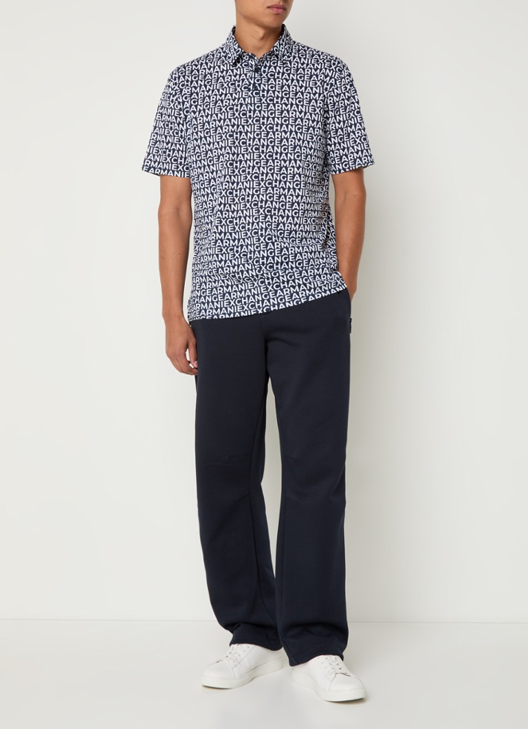 Polo Armani Exchange de corte regular com estampa gráfica
