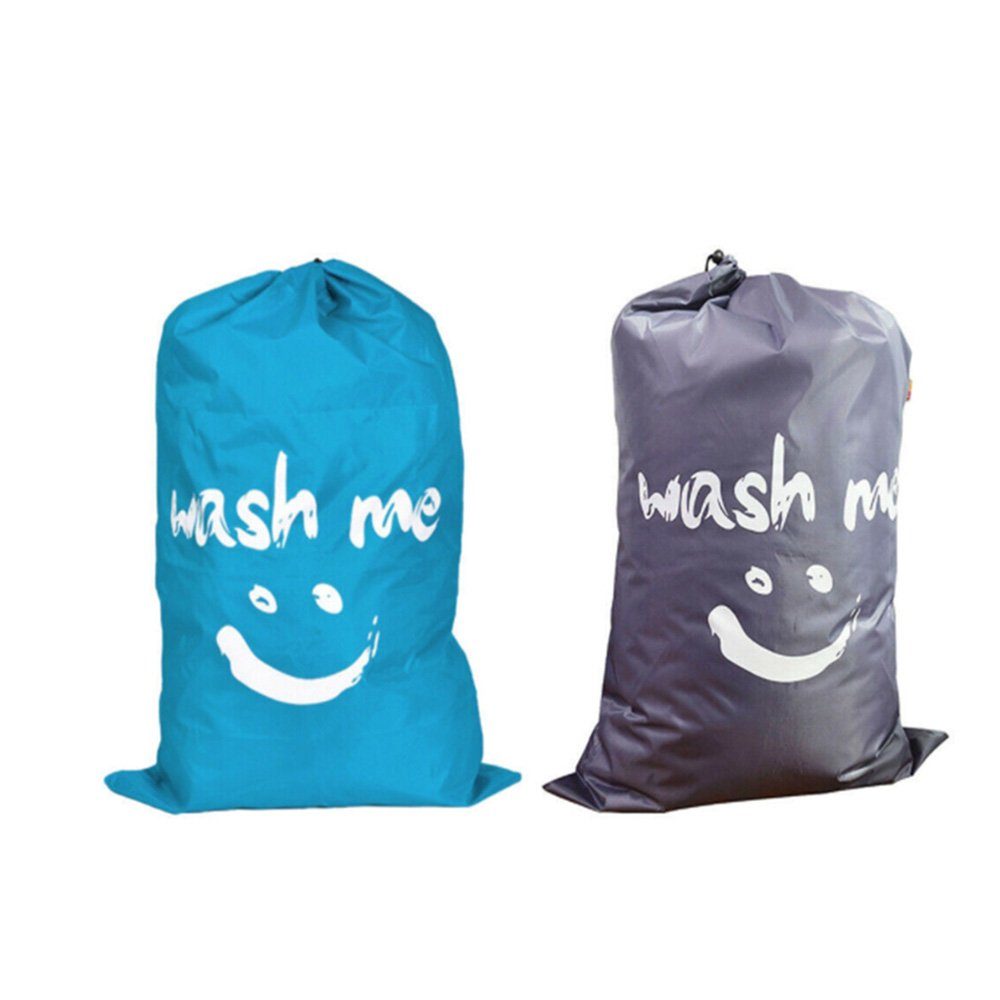 FELIXLEO Wäschesäckchen Wäschesack Reise Faltbarer Wäschebeutel 70x100 cm Grau/ Blau 2Pack