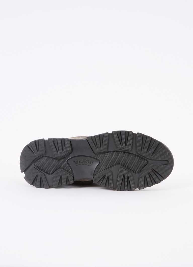 Mason Garments  Genova sneaker van suède met leren details