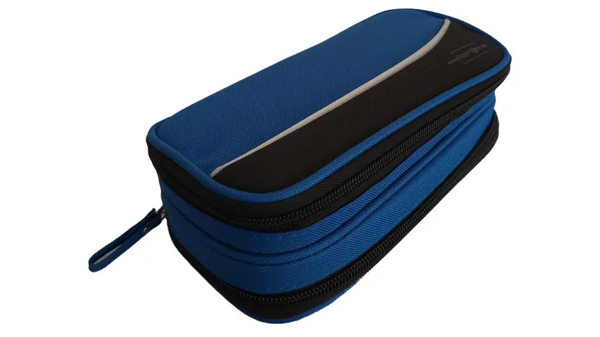 PAPERZONE Stiftebox blau mit 2 Zips