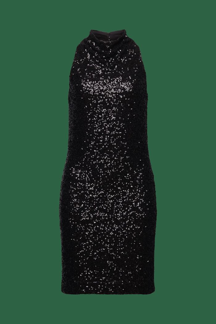 Ärmelloses Neckholder-Midikleid mit Pailletten