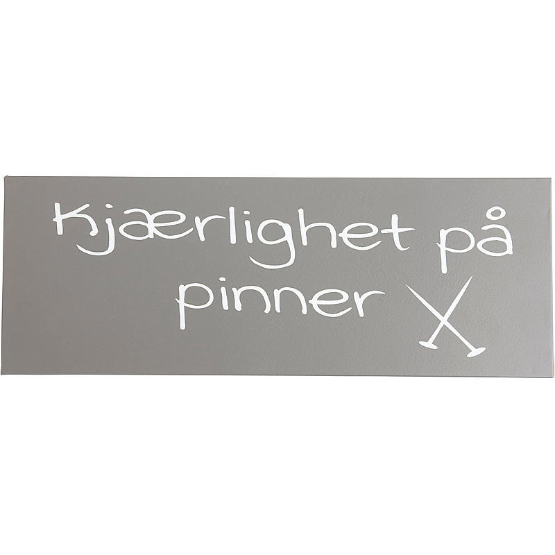 Home Skilt m/strikktekst 13x36 cm metall