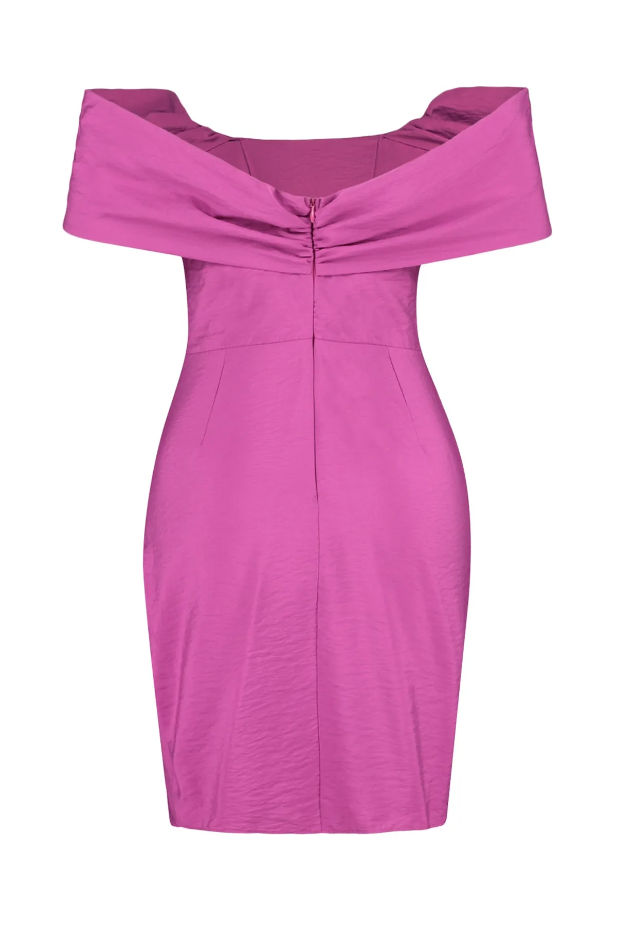 Trendyol Collection  Tailliertes Abendkleid aus gefüttertem Popeline in Fuchsia TPRSS22EL2025