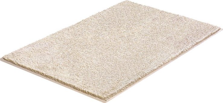 Badematte Marla Grund, Höhe 14 mm, rutschhemmend beschichtet, Baumwolle, quadratisch, Uni Farben, besonders feiner, flauschiger Flor