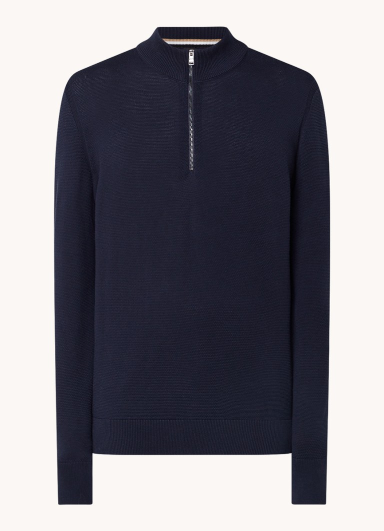 HUGO BOSS Ebrando fine knit half zip sweater