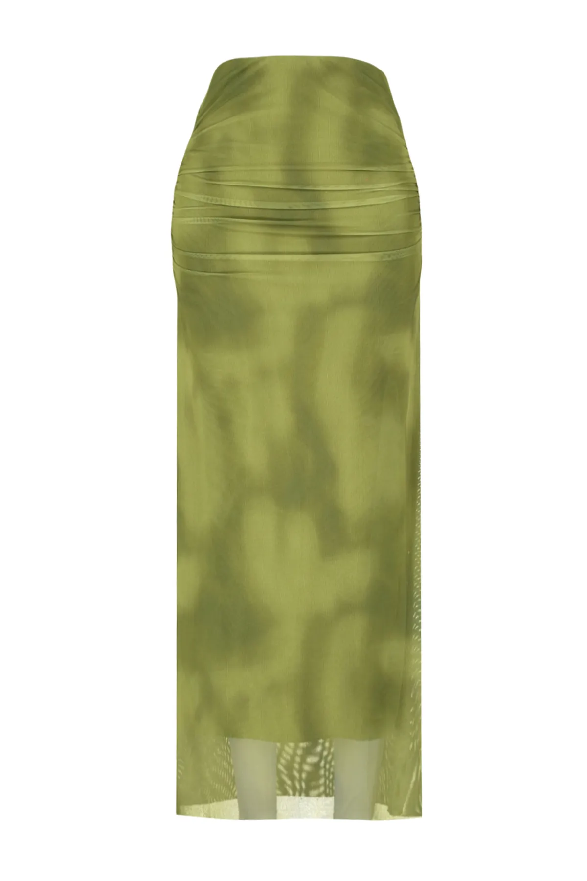 Trendyol Collection  Grüner drapierter Maxi-Tüll-Stretch-Strickrock TWOSS24ET00023