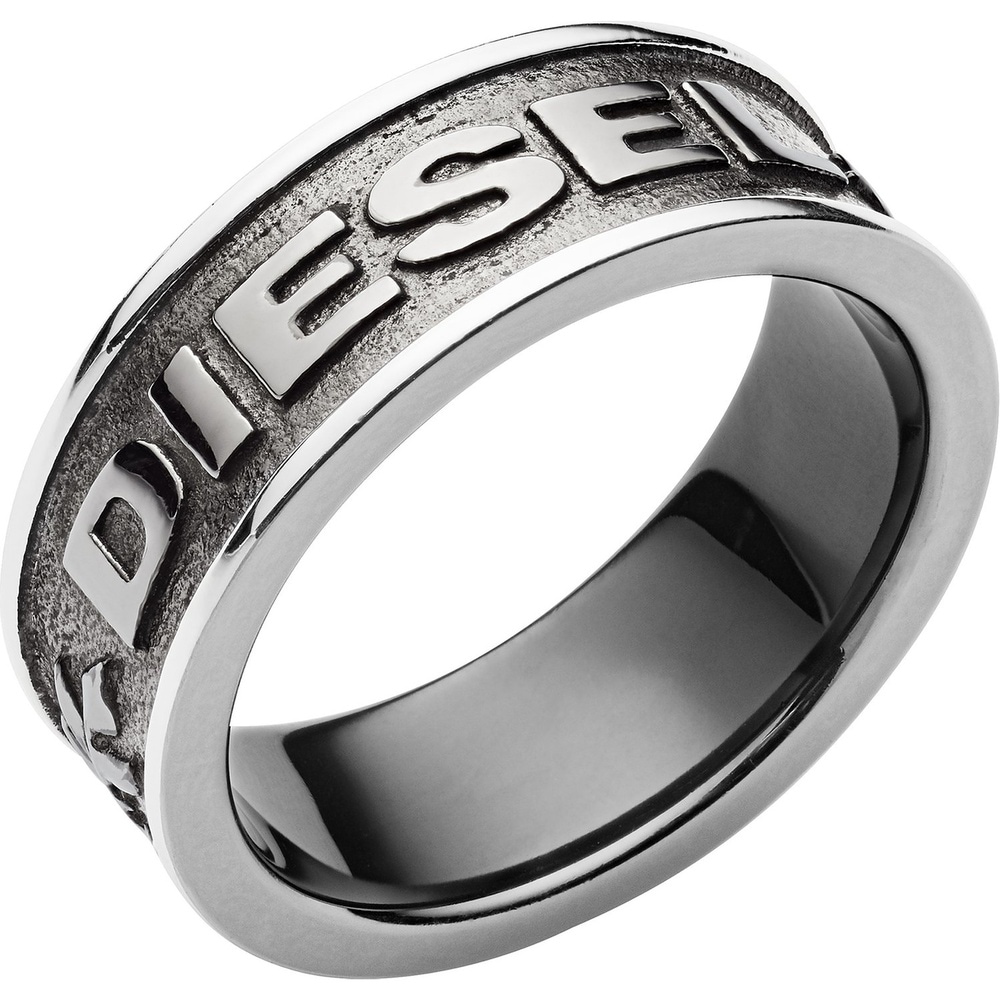 Diesel Bague pour hommes Acier inoxydable gris Bague