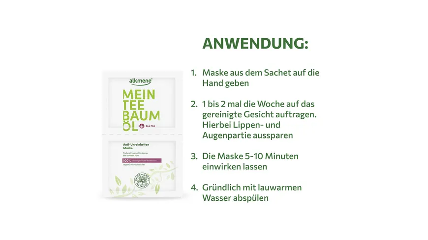 alkmene Mein Teebaumöl Anti-Unreinheiten Maske 14 ml
