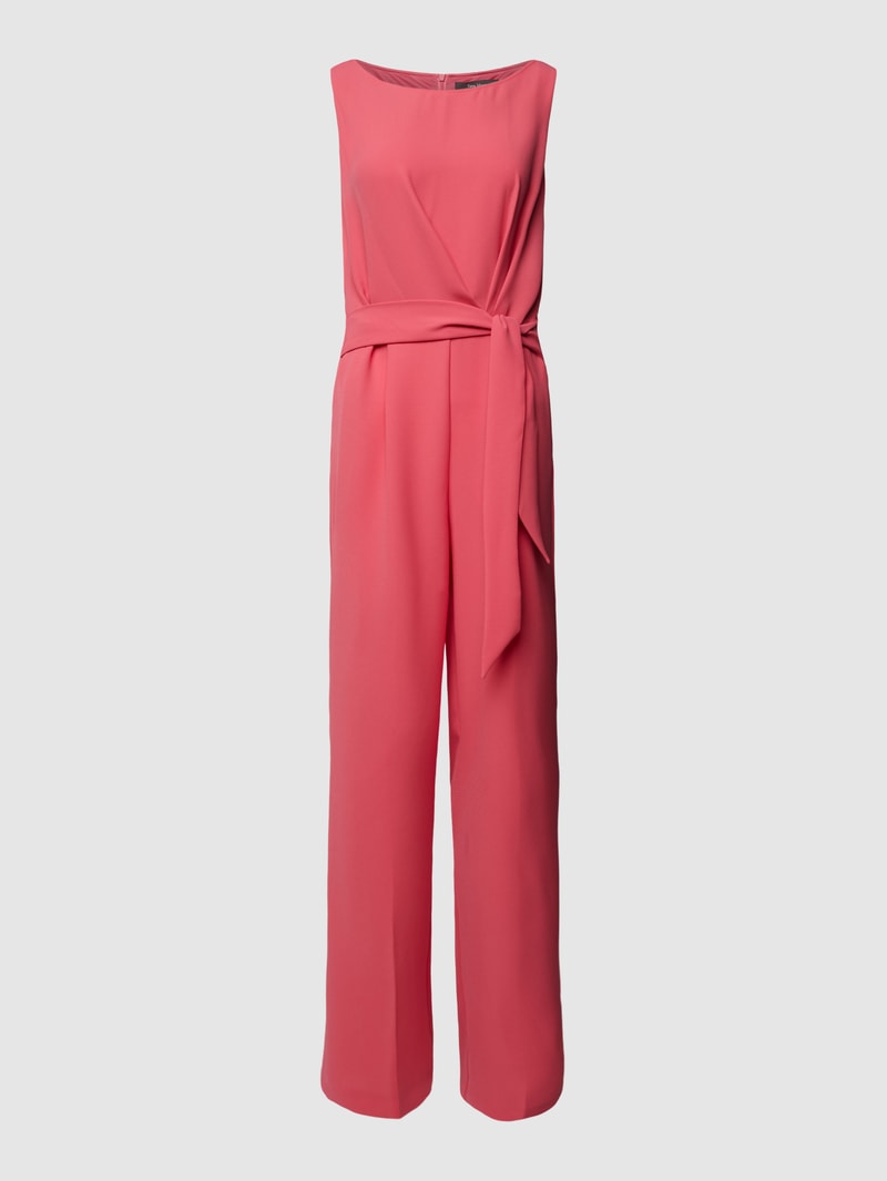 Jumpsuit mit Bindegürtel in hellrot