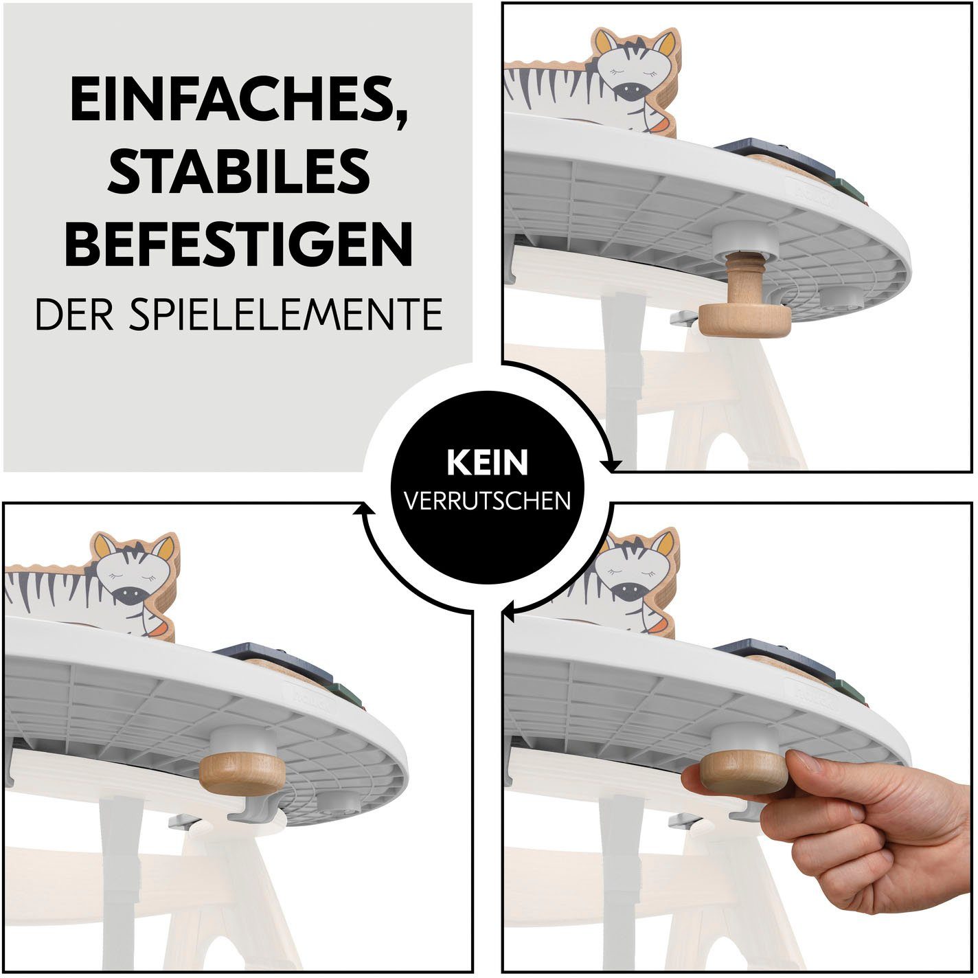 Hauck Hochstuhltablett Arketa Play Tray, White, Kunststoff