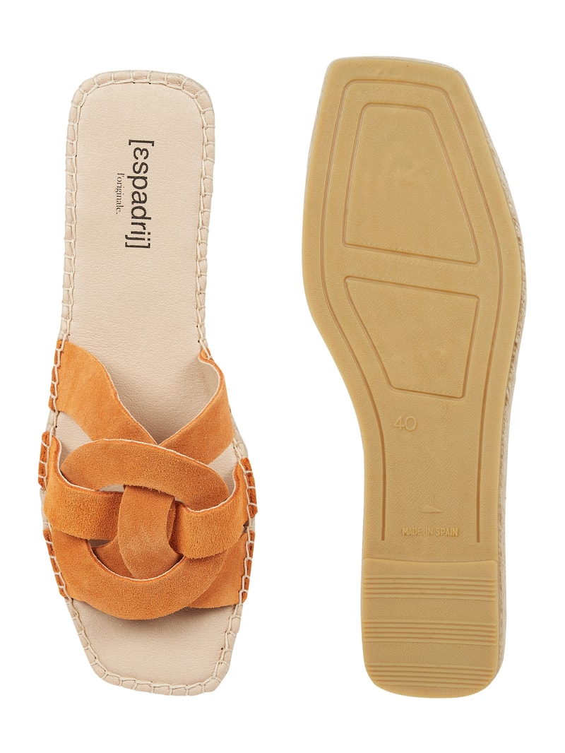 Pantolette aus Veloursleder Modell 'Tours' in orange