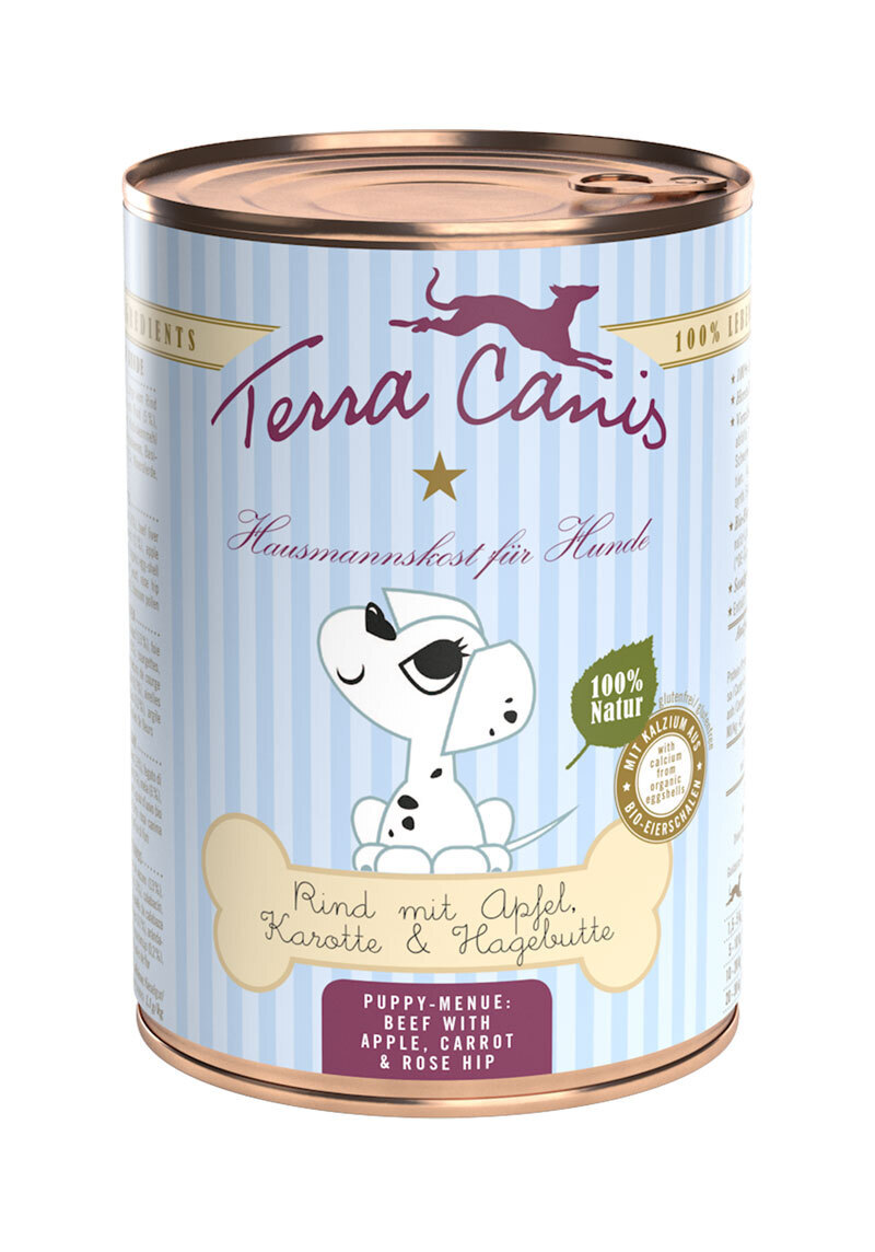 Terra Canis Hundenassfutter Terra Canis Welpe 6x400g Rind mit Apfel, Karotte & Hagebutte