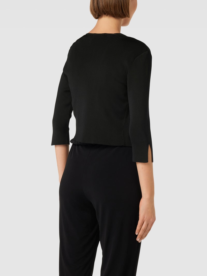 Cropped Jacke aus Viskose-Mix in schwarz