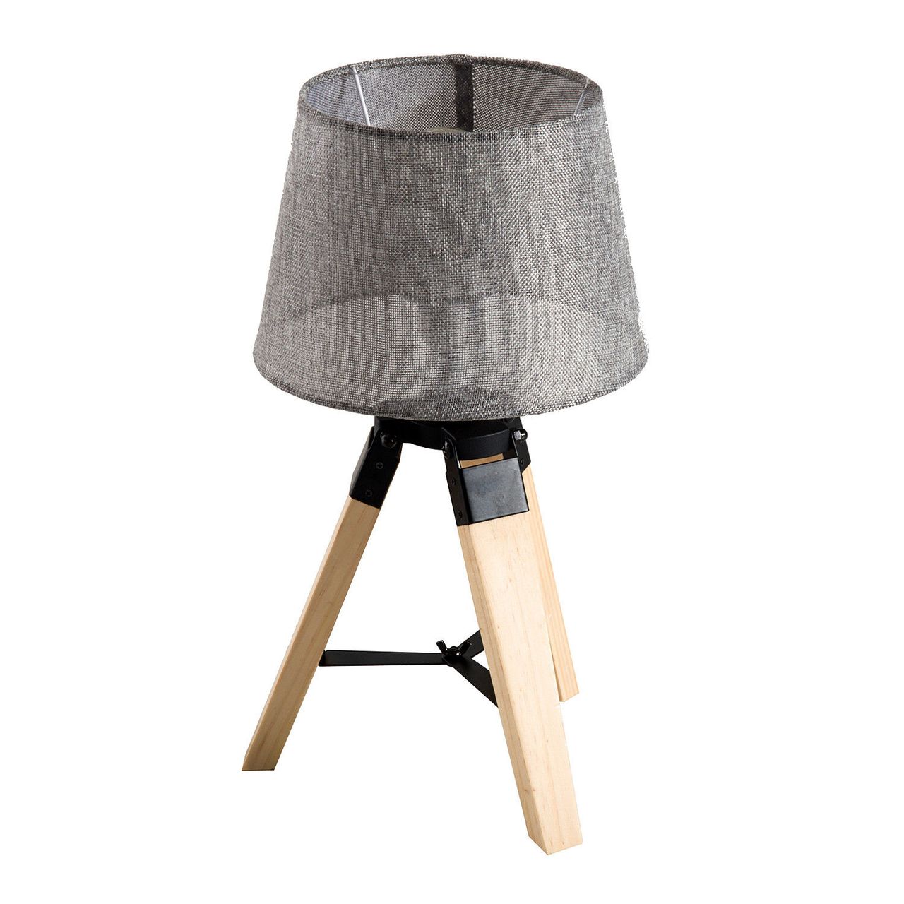 HOMCOM Tischleuchte Tischlampe Nachttischlampe E27 Leinenoptik, Kiefer Polyester, 24x24x45cm