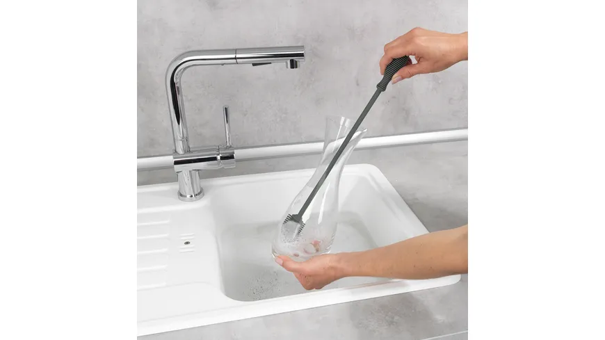 WENKO Silikon Flaschenbürste Sia 38cm Grau