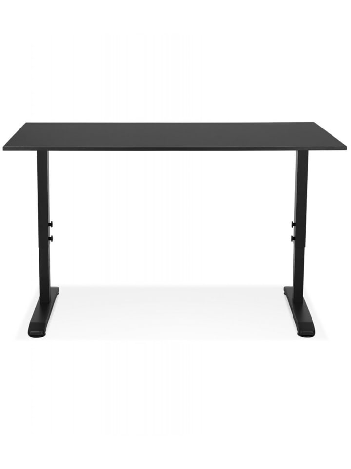 KADIMA DESIGN Höhenverstellbarer Schreibtisch aus Holz Metall | Modern Elegant in Schwarz günstig kaufen