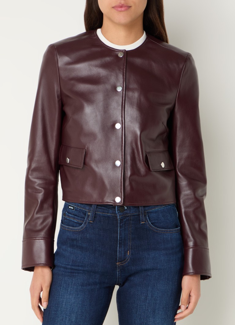 HUGO BOSS Samarie lambskin jacket with flap pockets