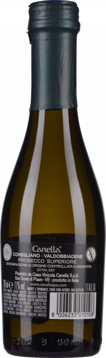 Canella Prosecco Valdobbiadene Superiore Extra Dry 0,2 Liter