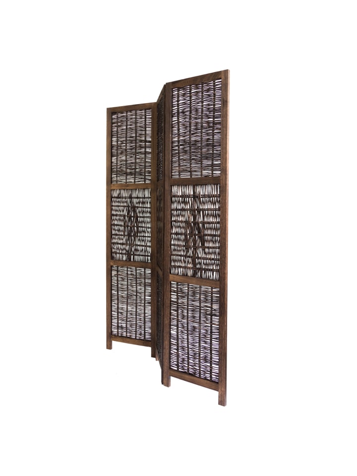 Homestyle4u 3-tlg. Paravent in Braun 120x170 günstig kaufen onesize