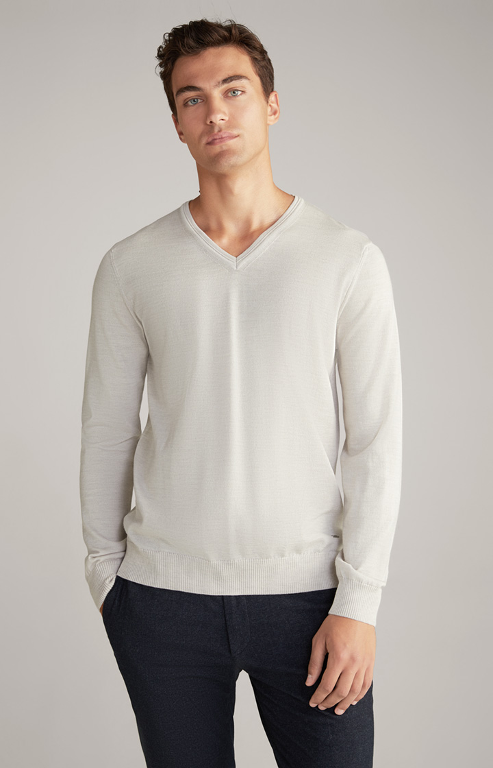 Merinowoll-Pullover Damien in Offwhite